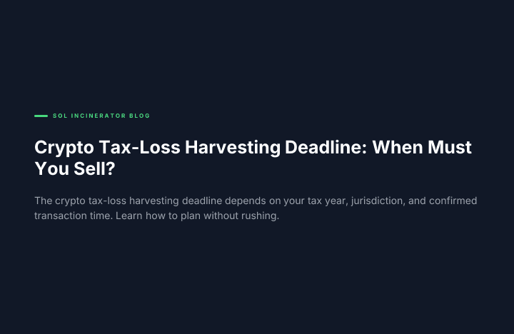 Crypto Tax-Loss Harvesting Deadline: When Must You Sell?