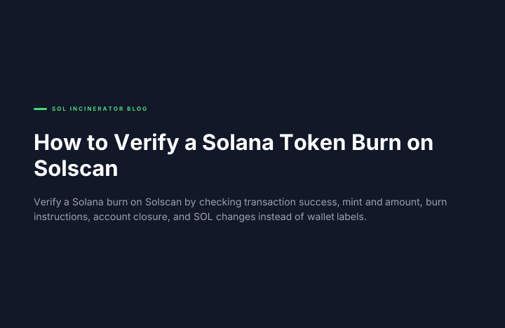 How to Verify a Solana Token Burn on Solscan