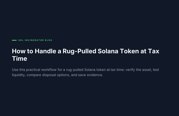 How to Handle a Rug-Pulled Solana Token at Tax Time