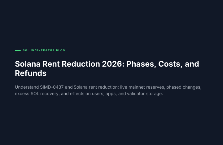 Solana Rent Reduction 2026: Phases, Costs, and Refunds