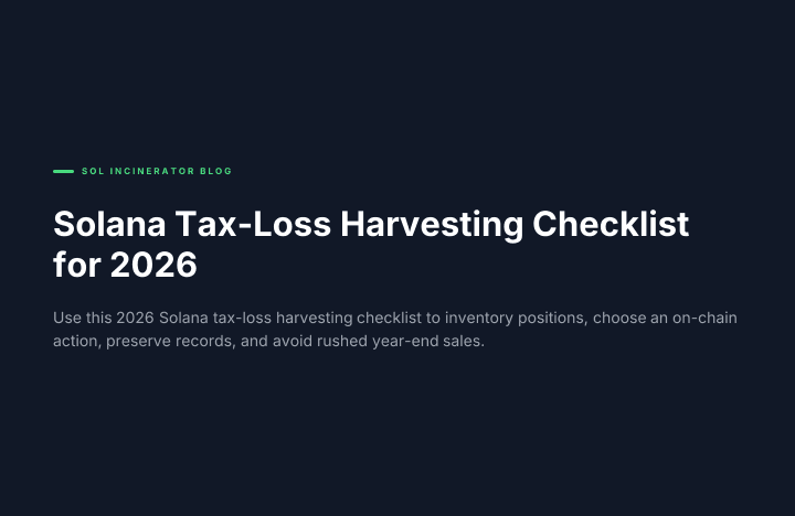 Solana Tax-Loss Harvesting Checklist for 2026