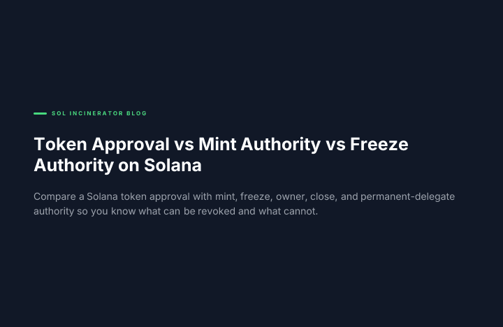 Token Approval vs Mint Authority vs Freeze Authority on Solana